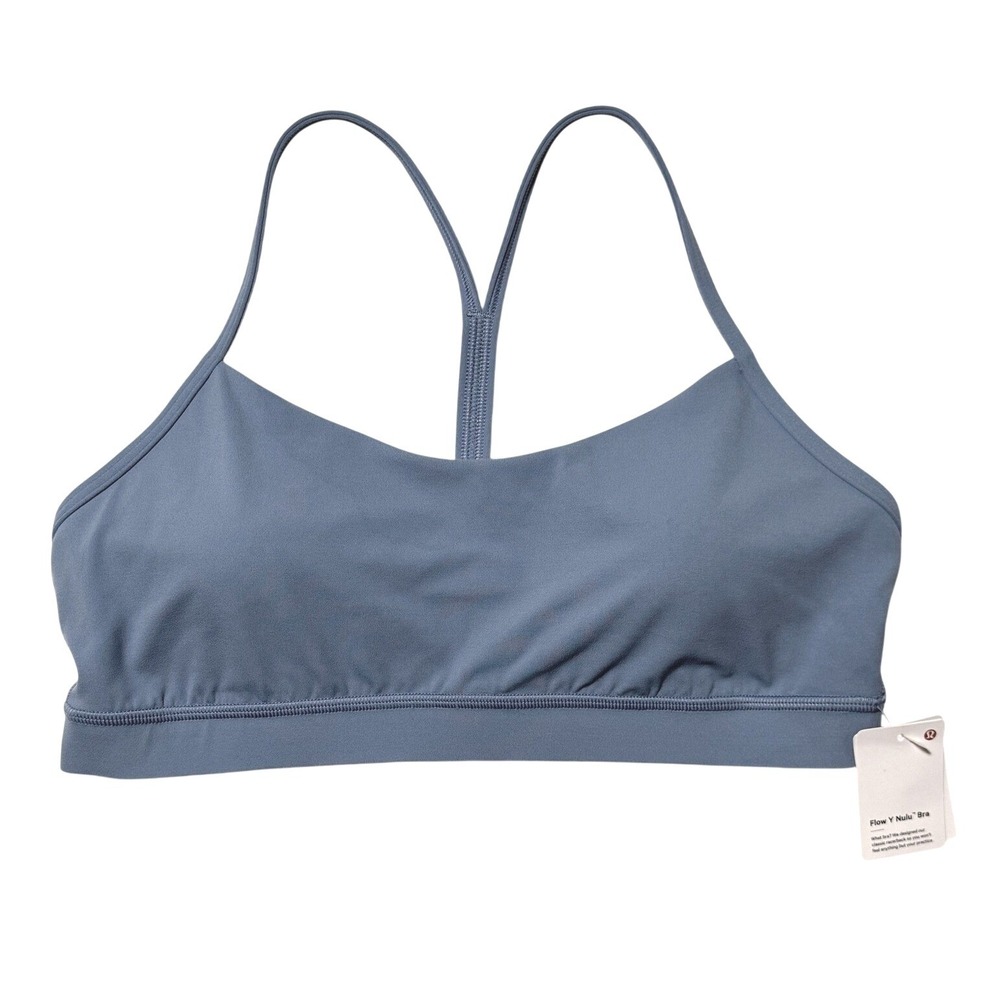 Lululemon Blue Flow Y Nulu Bra 12 Yoga Racerback Activewear Sports Bra - New - Picture 1 of 5